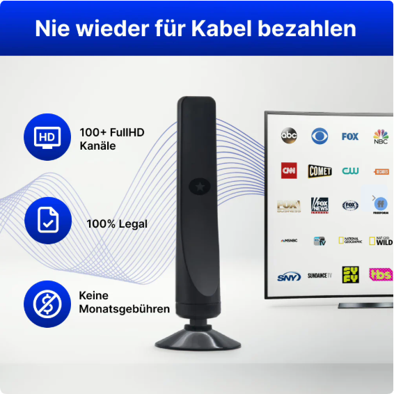 Hitenna™ Fernsehen in HD ohne monatliche Gebühren